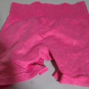 Vibrant Pink Ribbed Shorts